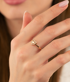 14K Solid Gold Twined Heart Ring - Rings