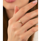 14K Solid Gold Twined Heart Ring - Rings