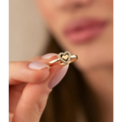 14K Solid Gold Twined Heart Ring - Rings