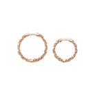 14K Solid Gold Twist Chain Huggie Hoop Earrings | Chunky Ribbed Hoops for Women - Hoop Earrings
