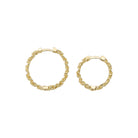14K Solid Gold Twist Chain Huggie Hoop Earrings | Chunky Ribbed Hoops for Women - Hoop Earrings