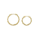 14K Solid Gold Twist Chain Huggie Hoop Earrings | Chunky Ribbed Hoops for Women - Hoop Earrings