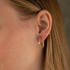 14K Solid Gold Twist Chain Huggie Hoop Earrings | Chunky Ribbed Hoops for Women - Hoop Earrings