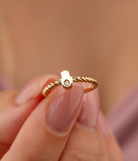 14K Solid Gold Twisted Ring - Rings