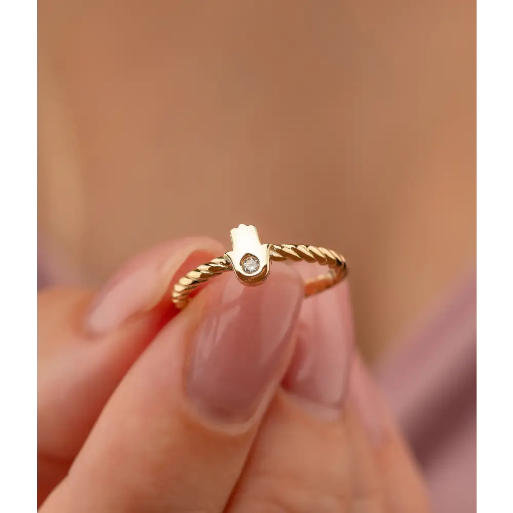 14K Solid Gold Twisted Ring - Rings