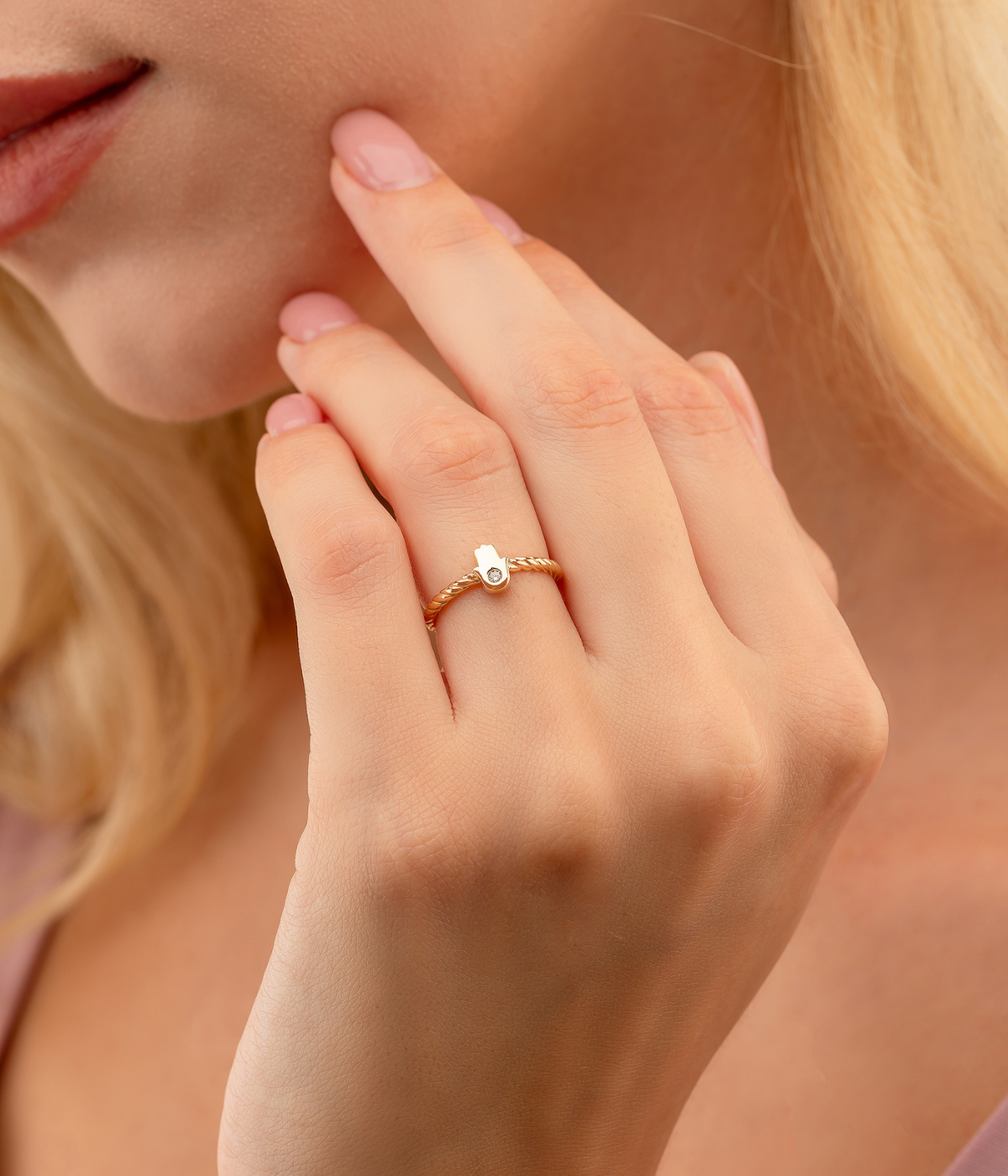 14K Solid Gold Twisted Ring - Rings