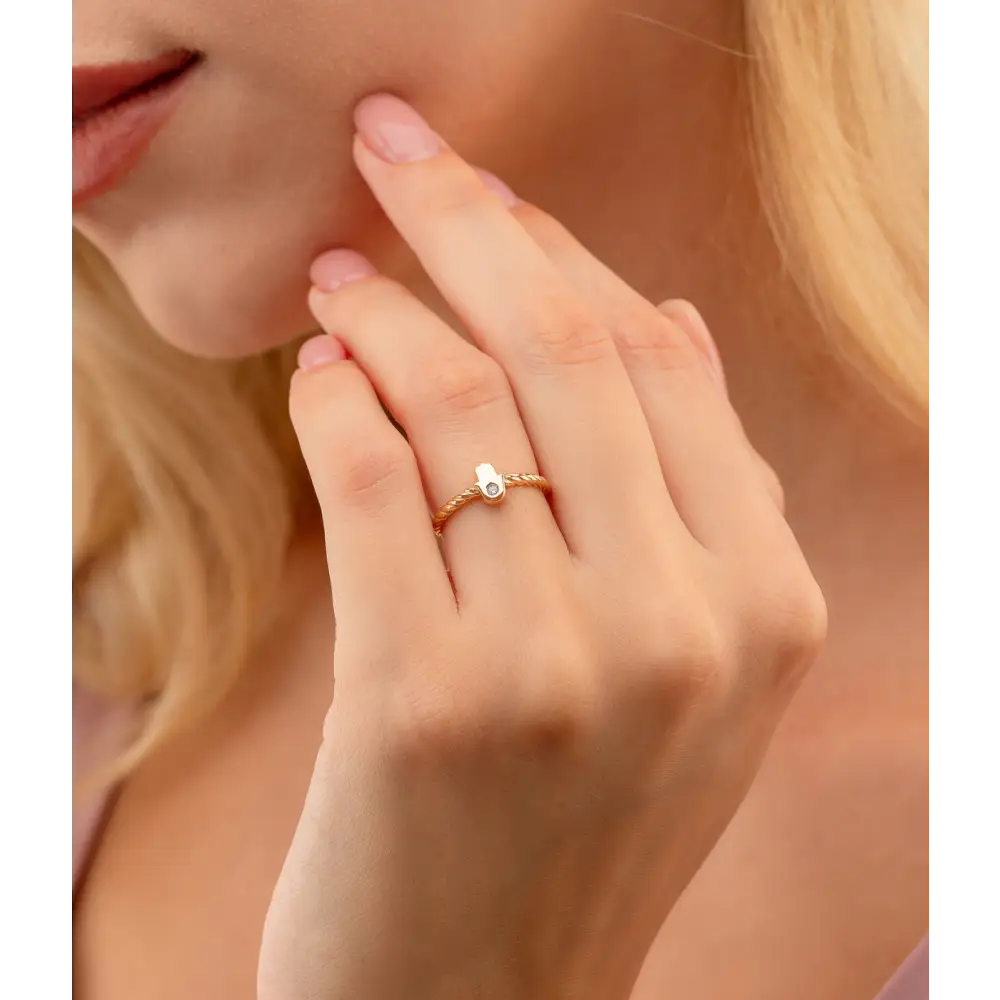 14K Solid Gold Twisted Ring - Rings