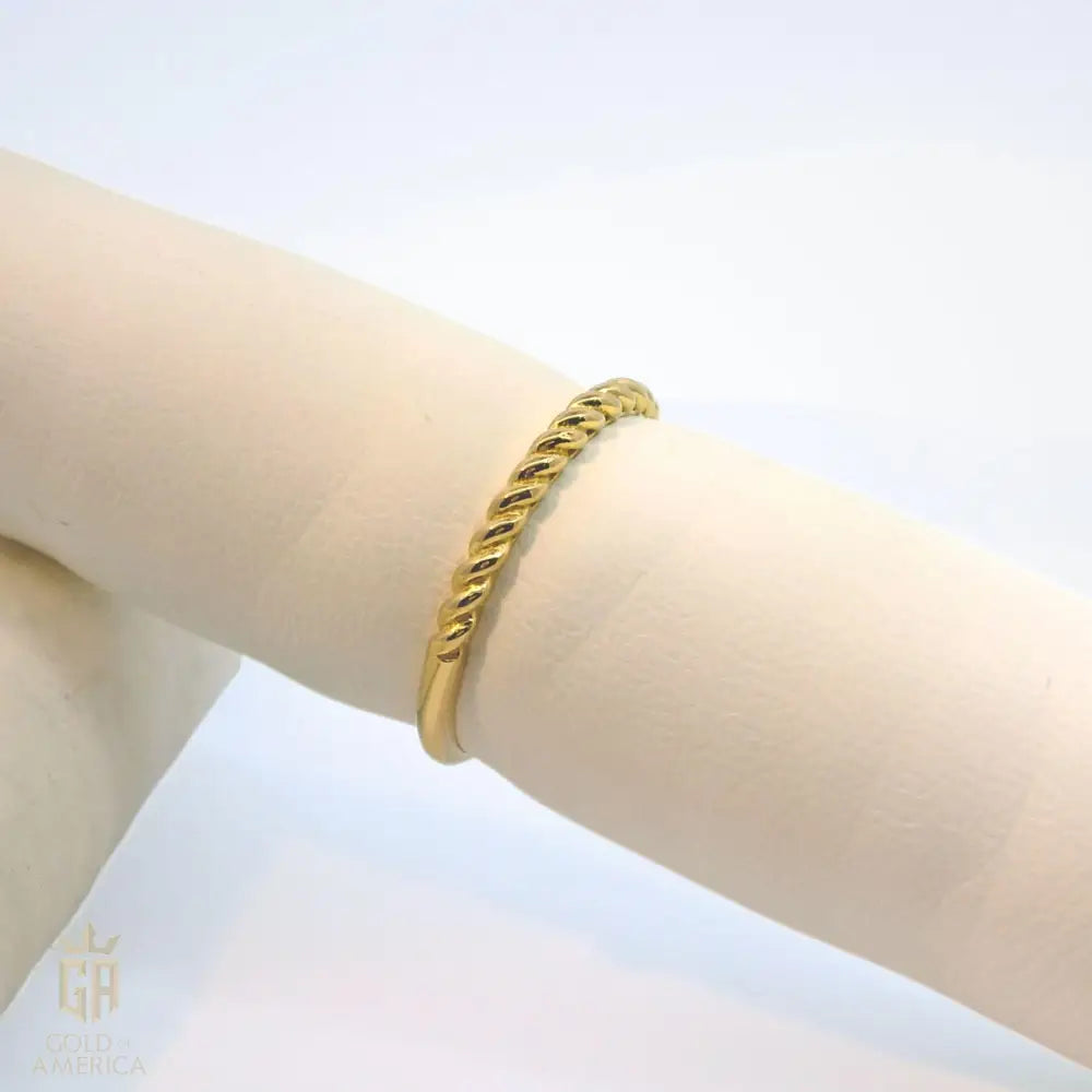 14K Solid Gold Twisted Rope Wedding Band Infinity Knot Promise Ring