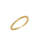 14K Solid Gold Twisted Skinny Band Thin Stacking Ring - 2 - Rings