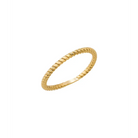 14K Solid Gold Twisted Skinny Band Thin Stacking Ring - 2 - Rings