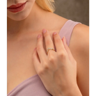 14K Solid Gold V Shaped CZ Chevron Ring - Rings