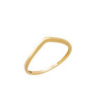 14K Solid Gold V Shaped Stackable Ring - Rings