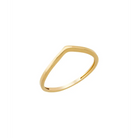 14K Solid Gold V Shaped Stackable Ring - Rings