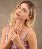 14K Solid Gold V Shaped Stackable Ring - Rings