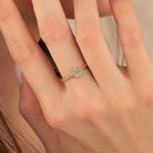 14K Yellow Gold Braided Wedding Ring with Simulated Diamond for Woman