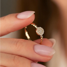 14K Yellow Gold Braided Wedding Ring with Simulated Diamond for Woman