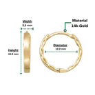 14K Yellow Gold Infinity Braid Huggie Earrings | Twisted Rope Knot Hoops for Women - Hoop Earrings