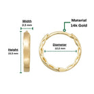 14K Yellow Gold Infinity Braid Huggie Earrings | Twisted Rope Knot Hoops for Women - Hoop Earrings