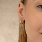 14K Yellow Gold Infinity Braid Huggie Earrings | Twisted Rope Knot Hoops for Women - Hoop Earrings