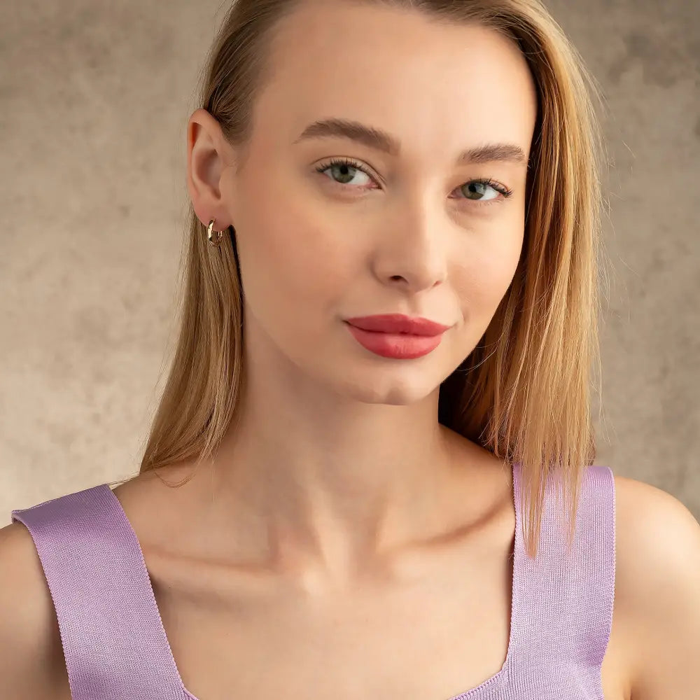 14K Yellow Gold Infinity Braid Huggie Earrings | Twisted Rope Knot Hoops for Women - Hoop Earrings