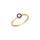 14KYellow Gold Circle Evil Eye Ring Blue - Rings