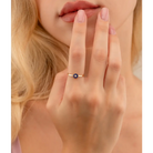 14KYellow Gold Circle Evil Eye Ring Blue - Rings