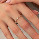 Baguette Engagement Ring 14K Solid Yellow Gold CZ Diamond Wedding Band