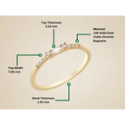 Baguette Engagement Ring 14K Solid Yellow Gold CZ Diamond Wedding Band