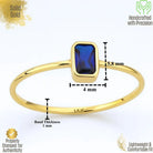 Baguette Sapphire Ring 14K Gold Bezel Setting Minimalist Wedding Ring for Women