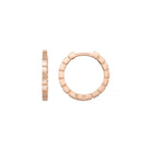 Beaded Huggies Hoop Earrings 14K Solid Gold | Ribbed Braided Statement Hoops Wedding Huggy Earrings for Women - Single