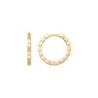 Beaded Huggies Hoop Earrings 14K Solid Gold | Ribbed Braided Statement Hoops Wedding Huggy Earrings for Women - Single
