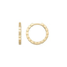 Beaded Huggies Hoop Earrings 14K Solid Gold | Ribbed Braided Statement Hoops Wedding Huggy Earrings for Women - Single