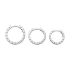 Beaded Huggies Hoop Earrings 14K Solid Gold | Ribbed Braided Statement Hoops Wedding Huggy Earrings for Women - Hoop