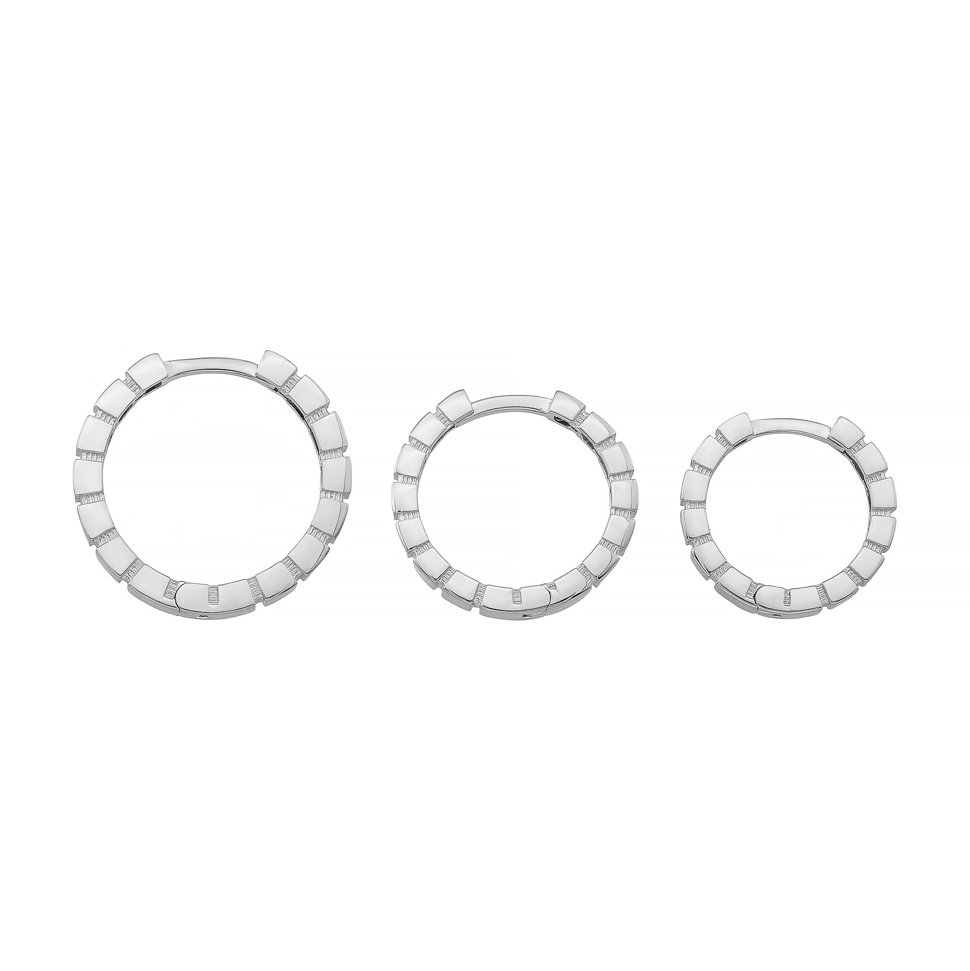 Beaded Huggies Hoop Earrings 14K Solid Gold | Ribbed Braided Statement Hoops Wedding Huggy Earrings for Women - Hoop