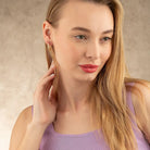 Beaded Huggies Hoop Earrings 14K Solid Gold | Ribbed Braided Statement Hoops Wedding Huggy Earrings for Women - Hoop