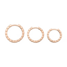 Beaded Huggies Hoop Earrings 14K Solid Gold | Ribbed Braided Statement Hoops Wedding Huggy Earrings for Women - Hoop