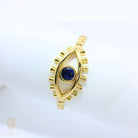 Blue Sapphire Evil Eye Ring – 14K Solid Gold Dainty September Birthstone Gift for Women