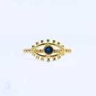 Blue Sapphire Evil Eye Ring – 14K Solid Gold Dainty September Birthstone Gift for Women