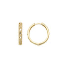Braided Earrings Huggie Hoop Earrings 14K Solid Gold Ribbed Hoop Earring Three Type of 11.5 mm 13 mm and 15.5 mm