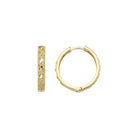 Braided Earrings Huggie Hoop Earrings 14K Solid Gold Ribbed Hoop Earring Three Type of 11.5 mm 13 mm and 15.5 mm