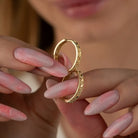 Braided Earrings Huggie Hoop Earrings 14K Solid Gold Ribbed Hoop Earring Three Type of 11.5 mm 13 mm and 15.5 mm