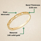 Dainty 14K Gold Chain Ring Elegant Linked Band Design Minimal Stacking Jewelry Gift