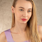 Dainty Earrings 14K Solid Gold | Textured Huggy Hoop Earrings in Yellow Rose & White Gold for Women - Hoop Earrings