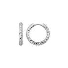 Diamond Cut Hoop Huggies Earrings 14K Solid Gold | Minimal Round Shiny Hoops 10 mm or 14 mm Huggy Hoops for Everyday