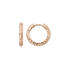 Diamond Cut Hoop Huggies Earrings 14K Solid Gold | Minimal Round Shiny Hoops 10 mm or 14 mm Huggy Hoops for Everyday