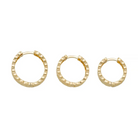 Diamond-Cut Huggie Hoop Earrings 14K Solid Gold | 11.5 mm 13.5 mm 15.7 mm Wide Huggy Hoops for Women - Hoop Earrings