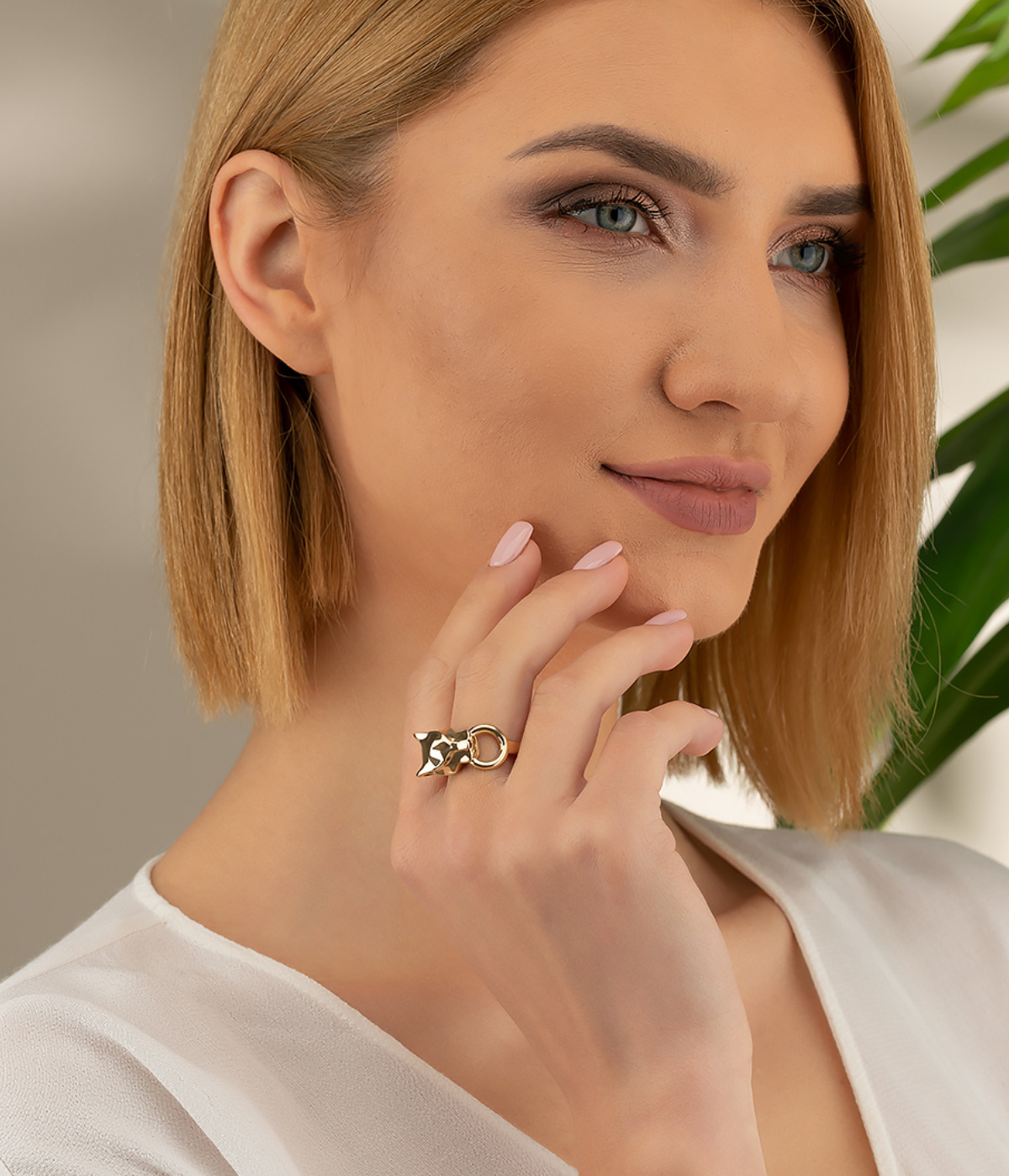 Fancy Panther Ring 14K Solid Gold - Rings