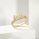 Gold Diamond Love Ring – Elegant Script Design Minimalist Jewelry Women
