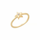 Gold Star Shaped Ring with Diamond Modern Chic Jewelry for Women