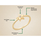 Gold Star Shaped Ring with Diamond Modern Chic Jewelry for Women